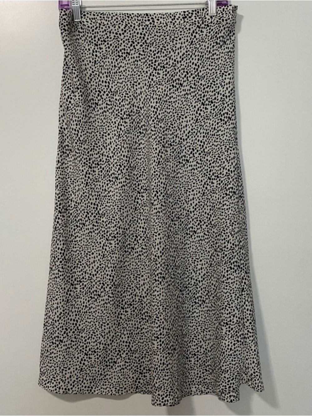 Black and White Spotted Midi Skirt - Size Large